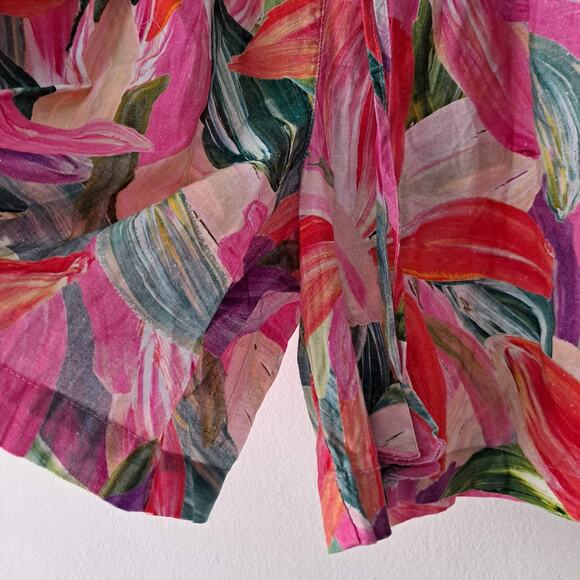 Thought Womens Adella Hemp Tropical Floral City Shorts Multicolor Size 12 NWT - Picture 13 of 16